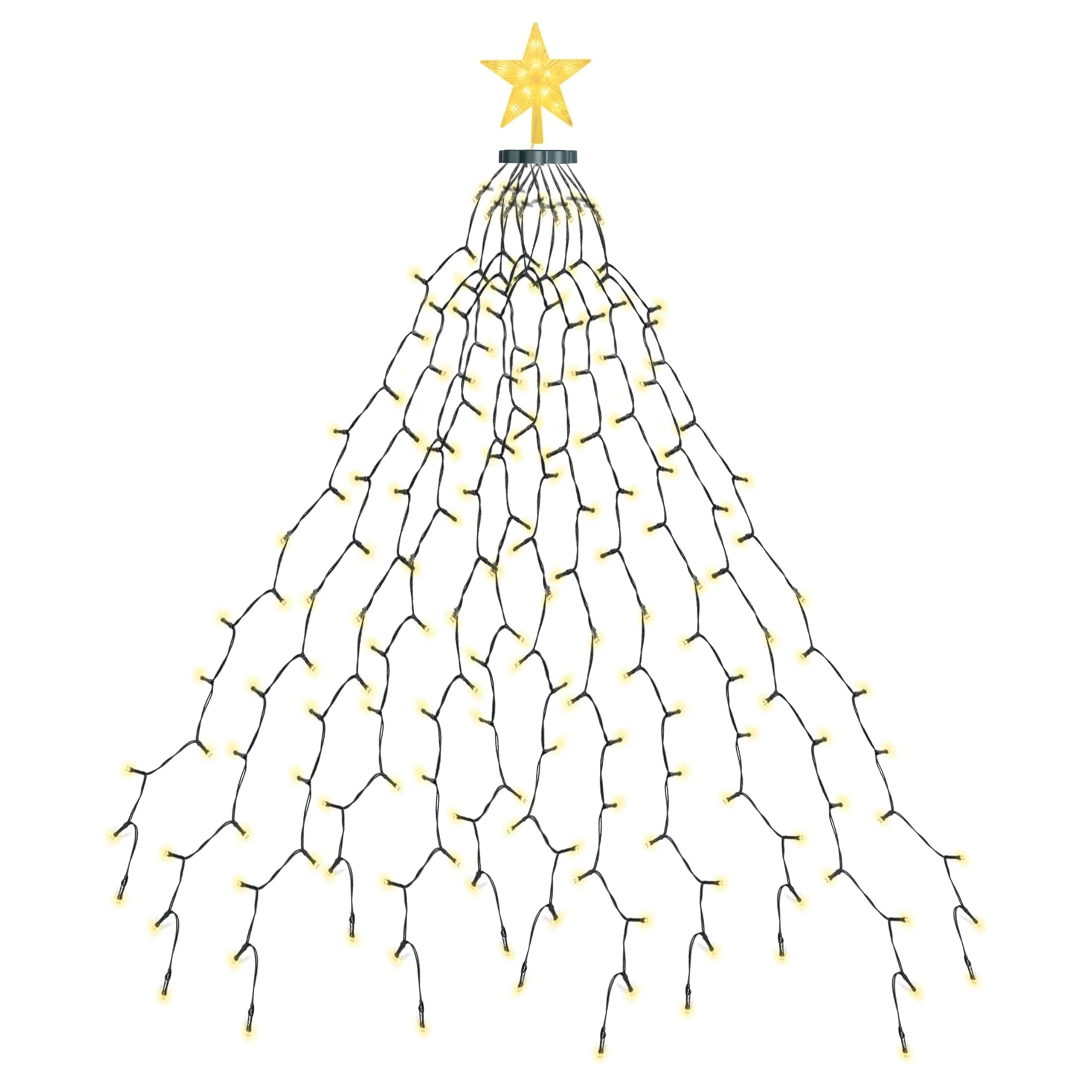 EcoNour Christmas Tree Lights Cluster Lights 480 LED - 6 Hours On Timer, 8 Light Modes, Plug in, Waterproof Indoor & Outdoor Use – 480 LED / 6m Lit Length, Warm White