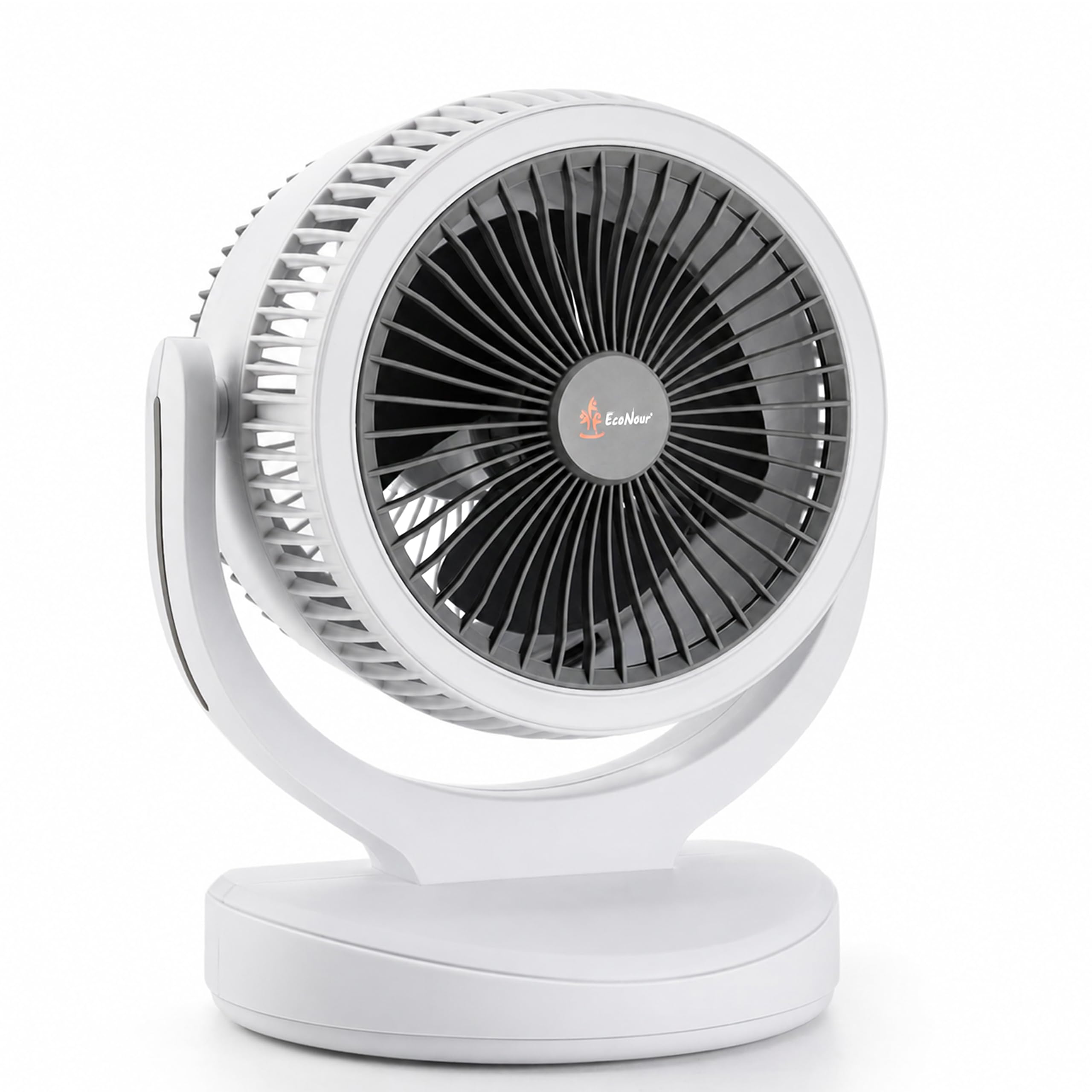 EcoNour Portable Handheld Turbo Fan - 5 Gear High Speed 4000mAh Rechargeable Mini Personal Hand Fan Blow Cold Air, Battery Operated Travel Essentials, Holiday Gifts for Women, Men - Pink