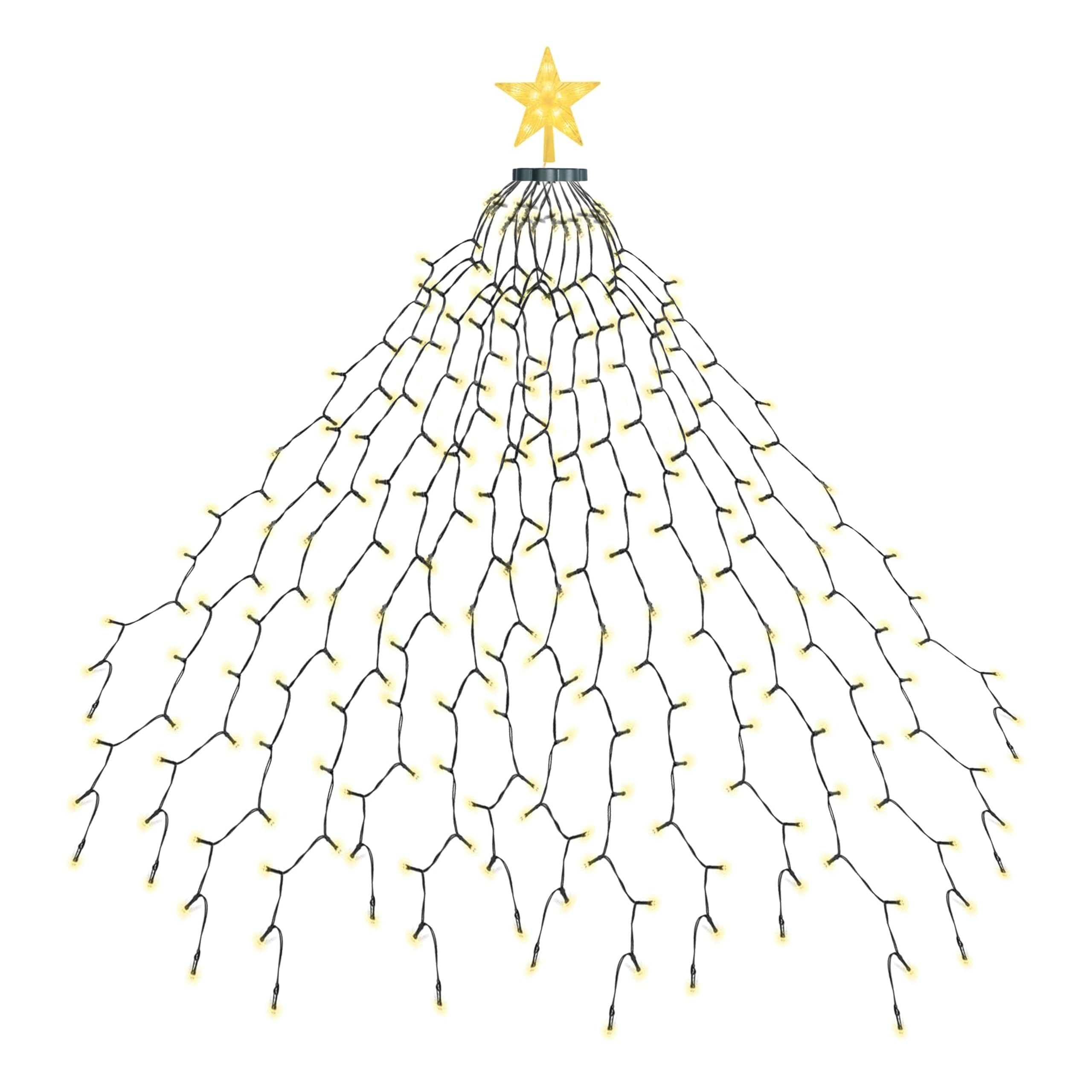 EcoNour Christmas Tree Lights Cluster Lights 480 LED - 6 Hours On Timer, 8 Light Modes, Plug in, Waterproof Indoor & Outdoor Use – 480 LED / 6m Lit Length, Warm White
