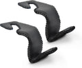 EcoNour Leather Car Seat Hooks (2 Pack Black) | Portable Bag Holder for Car to Keep Your Purse, Groceries & Handbags from Sliding Around | Headrest Hook with Crafted Stitches