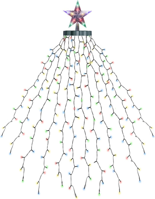 EcoNour 1.5m Cluster Tree Lights | 200 LED String Lights with Ring and 12 Garlands | 8 Modes LED String Lights for Christmas Trees (150cm & 180cm) | Multicolor Decoration Light