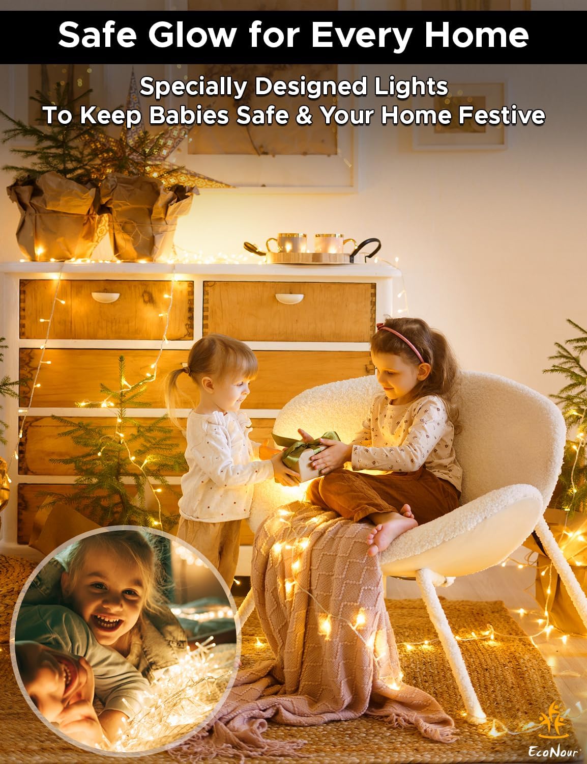 EcoNour String Lights 1500 LED 100m String Tree Lights for Indoor & Outdoor Warm White Decorations Fairy String Lights for Xmas Garden Bedroom & Party | Mains Powered Clear Cable