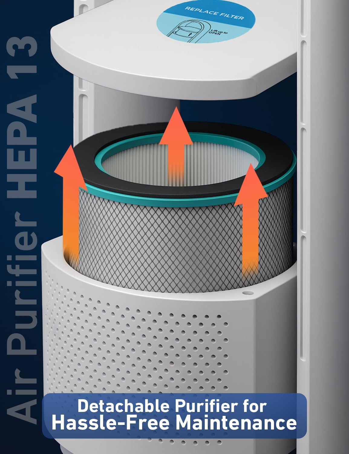 EcoNour Bladeless Hot & Cool Tower Fan with Air Purifier | Remote Control, 30°Tilt,12-Speed Quiet Cooling, Fast Heating, Sleep Mode, Safety Protection, Compatible with Alexa Bedroom, Kitchen - 28"