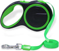 EcoNour 360° Tangle-Free Retractable Dog Leash | 5m Nylon Tape for Dogs Up to 20 Kg | Ergonomic Anti-Slip Handle | Durable Rust-Proof Swivel Hook | Easy One-Handed Break & Lock - Green