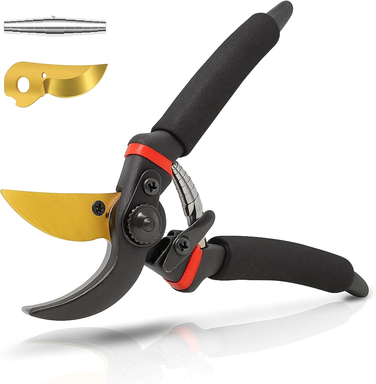 Econour Garden Secateurs Professional Bypass Pruning Shears 8 Inch – Titanium Steel Blades for Plants, Flowers, Hedges, Grapes – Rust-Resistant Hand Pruners for Gardening & Trimming