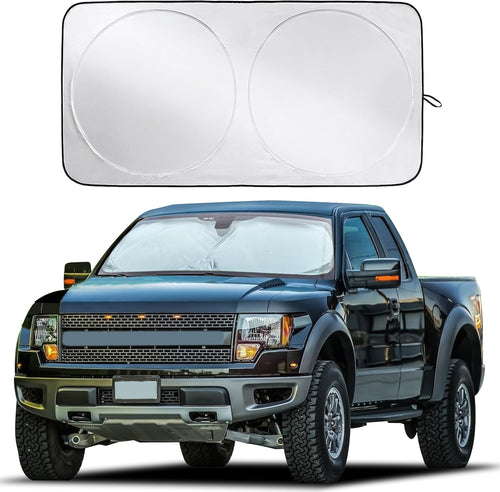 EcoNour Car Shade Front Windshield | Windshield Dash Protector for Maximum UV Rays and Sun Heat Protection | Sun Visor Car Interior Accessory for Cooler Interior | X-Large (69 x 35 inches)
