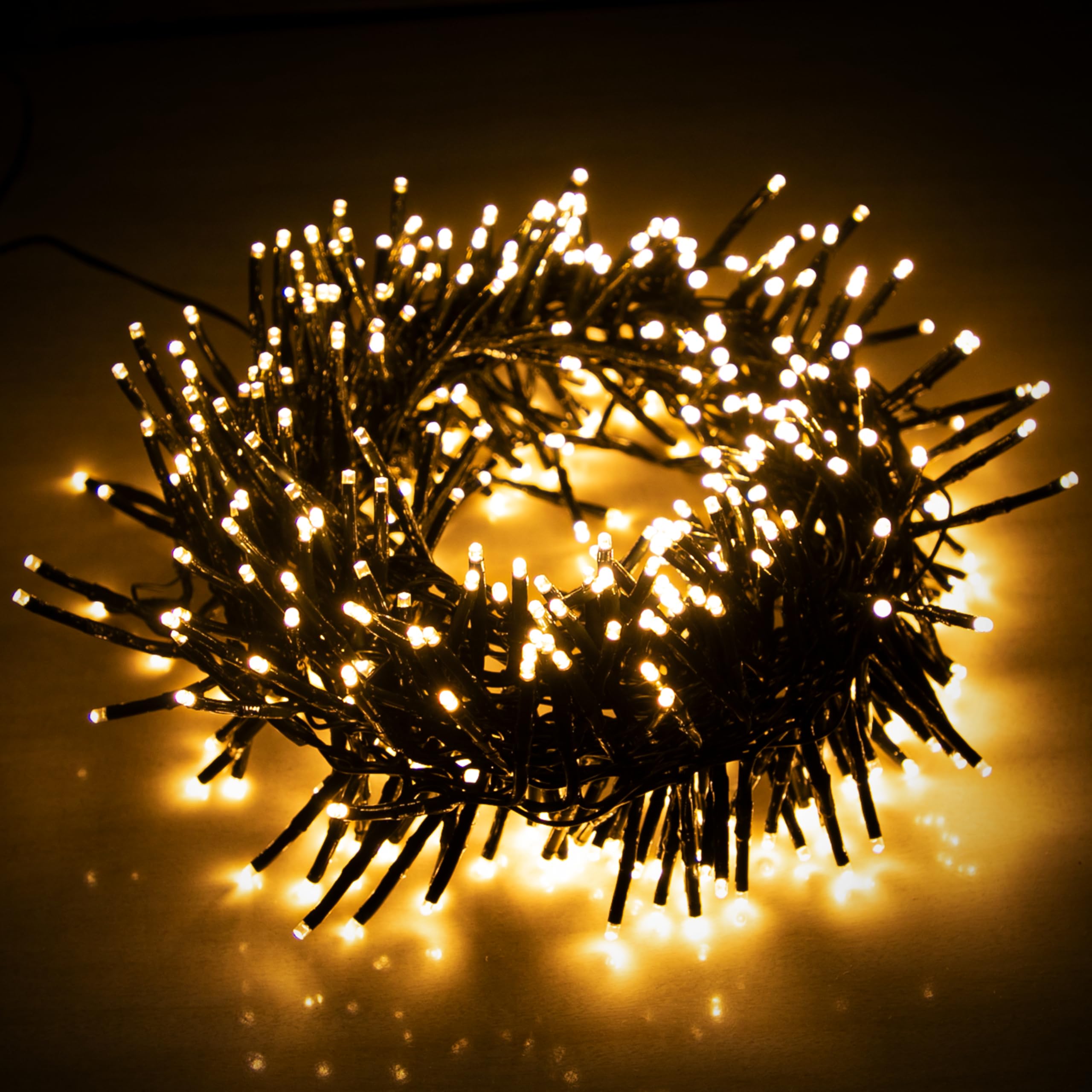 EcoNour Christmas Tree Lights Cluster Lights 480 LED - 6 Hours On Timer, 8 Light Modes, Plug in, Waterproof Indoor & Outdoor Use – 480 LED / 6m Lit Length, Warm White