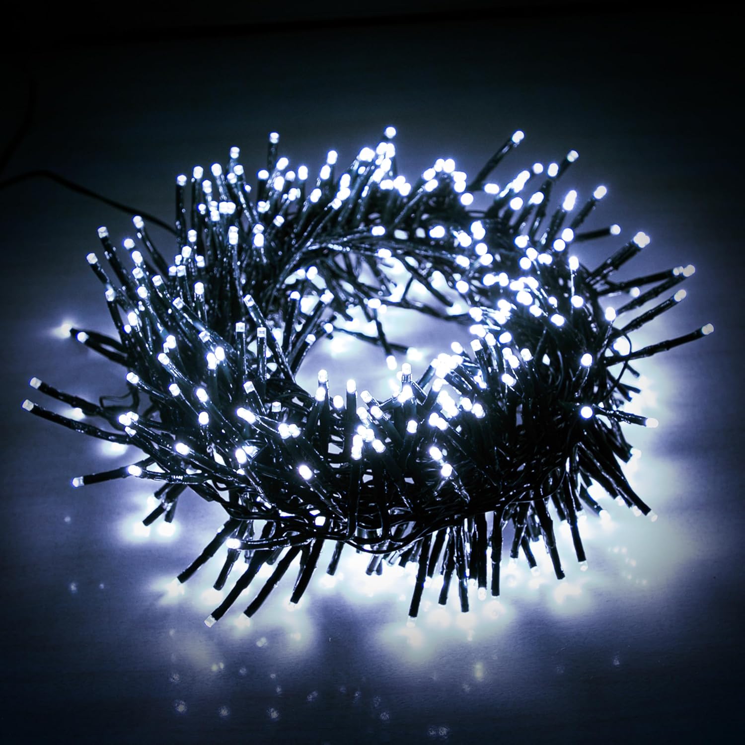 EcoNour Christmas Tree Cluster Lights - 480 LED - Cool White - 6 Hours Timer, 8 Lighting Modes, Plug-in, Waterproof for Indoor & Outdoor Use - 4.8m Lit Length