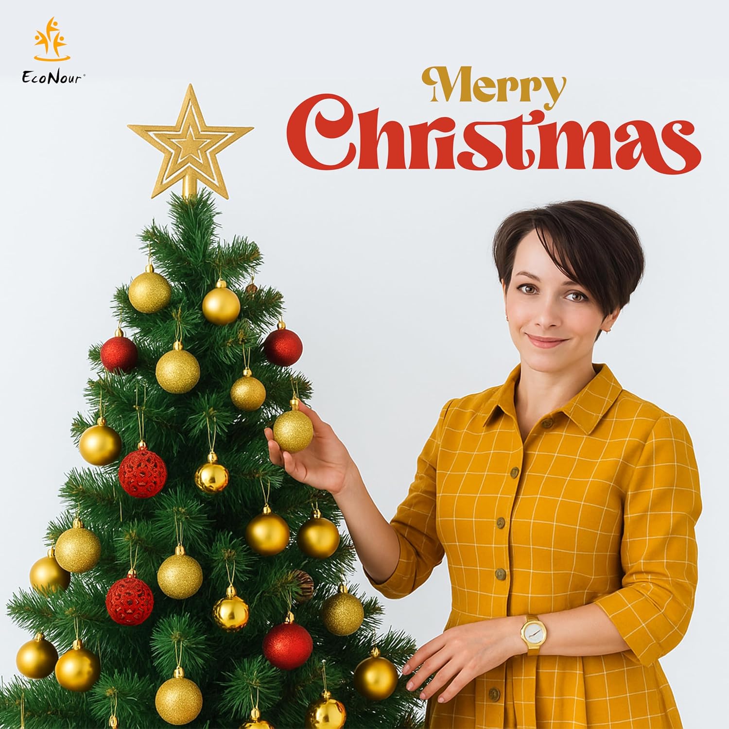 Christmas Tree Baubles 100Pcs Red & Gold – Shatterproof Xmas Ornaments Balls Set for Christmas Decorations & Christmas Tree Decor