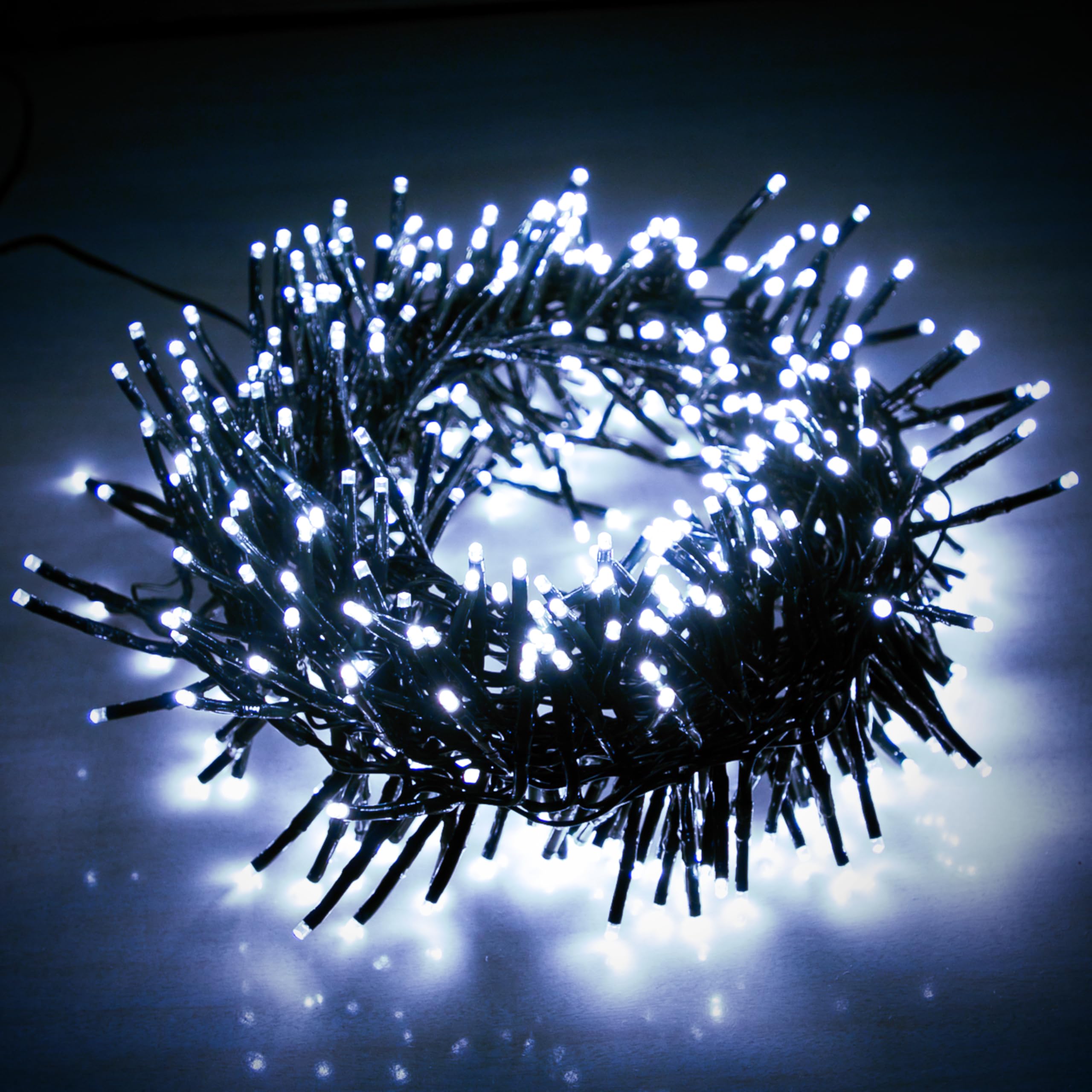 EcoNour Christmas Tree Lights Cluster Lights 480 LED - 6 Hours On Timer, 8 Light Modes, Plug in, Waterproof Indoor & Outdoor Use – 480 LED / 6m Lit Length, Warm White