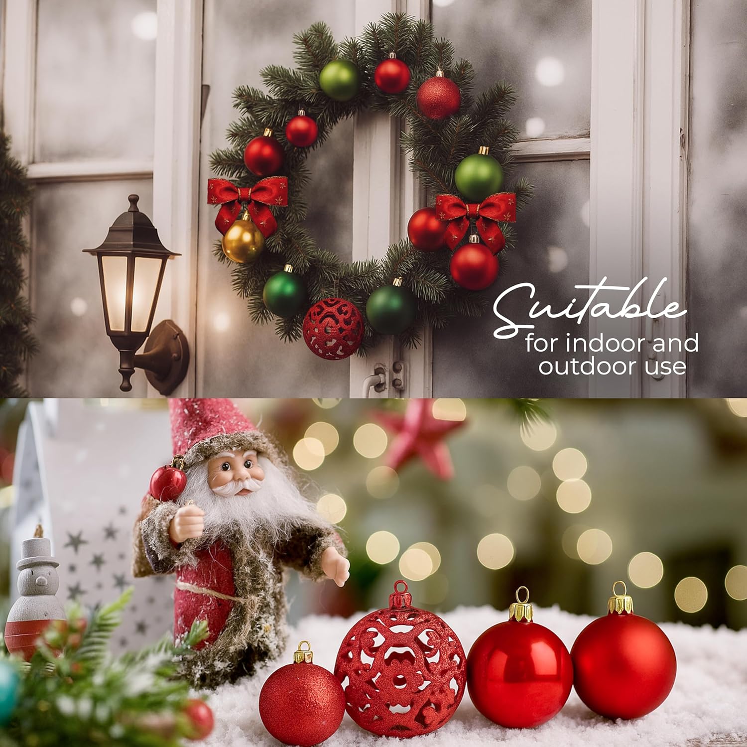 Christmas Tree Baubles 100Pcs MultiColor – Shatterproof Xmas Ornaments Balls Set for Christmas Decorations & Christmas Tree Décor