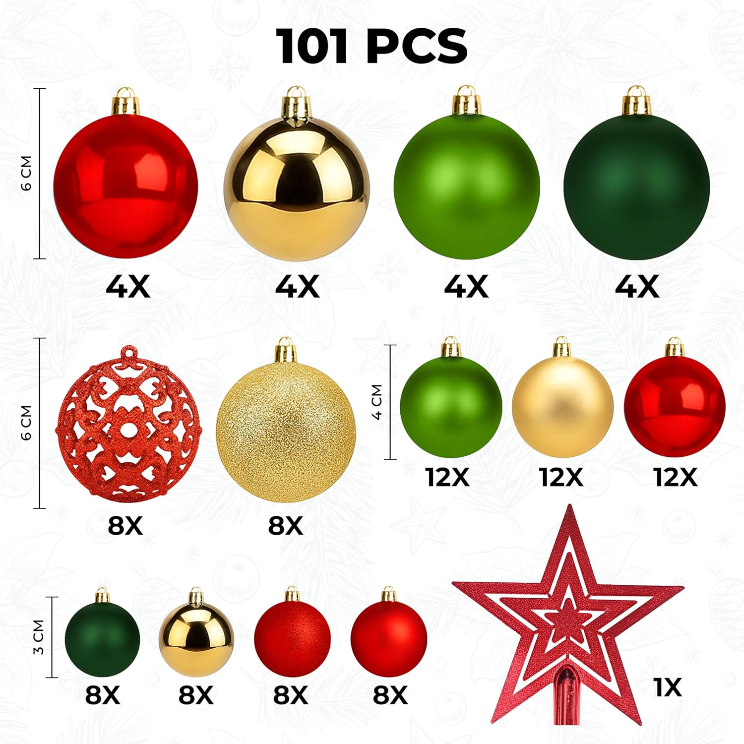 Christmas Tree Baubles 100Pcs MultiColor – Shatterproof Xmas Ornaments Balls Set for Christmas Decorations & Christmas Tree Décor