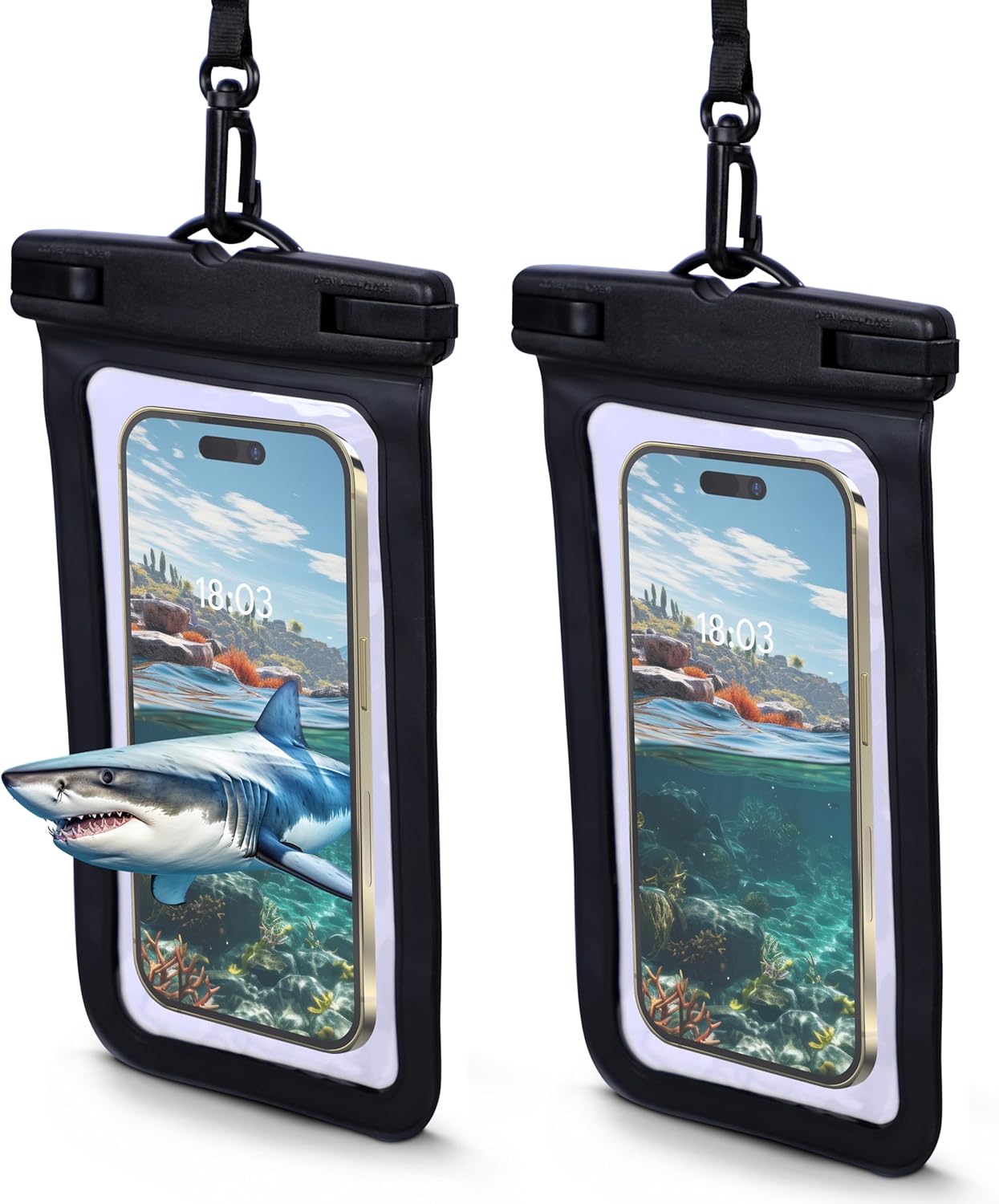 EcoNour Dry Bag Waterproof, 20L Sack with Phone Dry Bag and Long Adjustable Shoulder Strap Included, Perfect for Kayaking, Boating, Canoeing, Fishing, Rafting, Swimming, Camping - Yellow (Transparent)