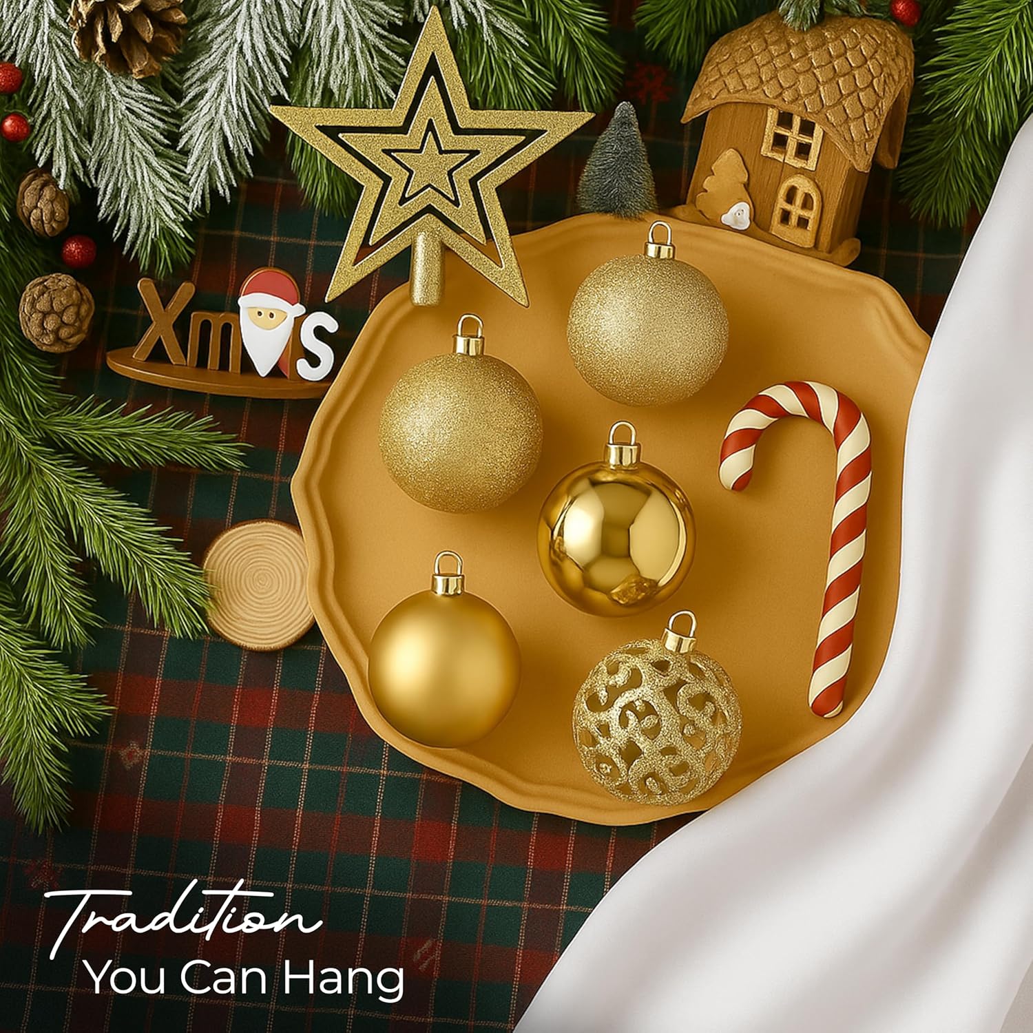 Christmas Tree Baubles 100Pcs Gold – Shatterproof Xmas Ornaments Balls Set for Christmas Decorations & Christmas Tree Decor
