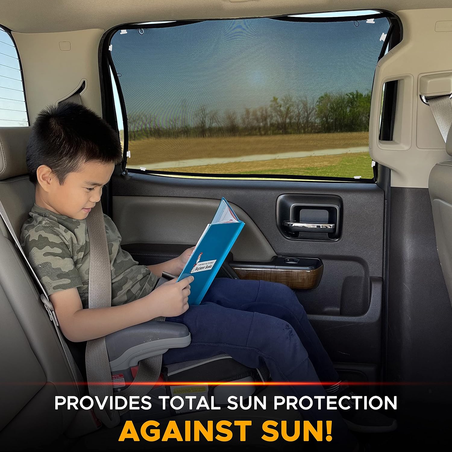 EcoNour Magnetic Stretch to Fit Sunshade - 1 Pack (66.8 x 34.7 cm) | Baby Car Window Shades Offers Complete Protection from Sun Glare and UV Rays | Side Window Shade Keeps Car Cooler