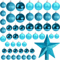 EcoNour Christmas Tree Baubles 50Pcs Blue – Shatterproof Xmas Ornaments Balls Set for Christmas Decorations & Christmas Tree Decor
