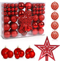 Christmas Tree Baubles 100Pcs Red – Shatterproof Xmas Ornaments Balls Set for Christmas Decorations & Christmas Tree Decor