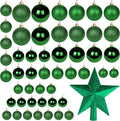 EcoNour Christmas Tree Baubles 50Pcs Green – Shatterproof Xmas Ornaments Balls Set for Christmas Decorations & Christmas Tree Decor
