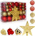 Christmas Tree Baubles 100Pcs Red & Gold – Shatterproof Xmas Ornaments Balls Set for Christmas Decorations & Christmas Tree Decor