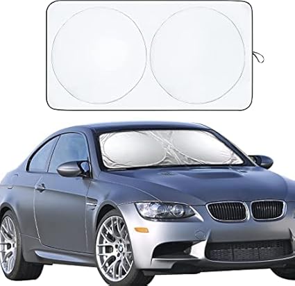 EcoNour Windshield Sunshade for Car V Cut Circle, Medium (64x32 Inch)